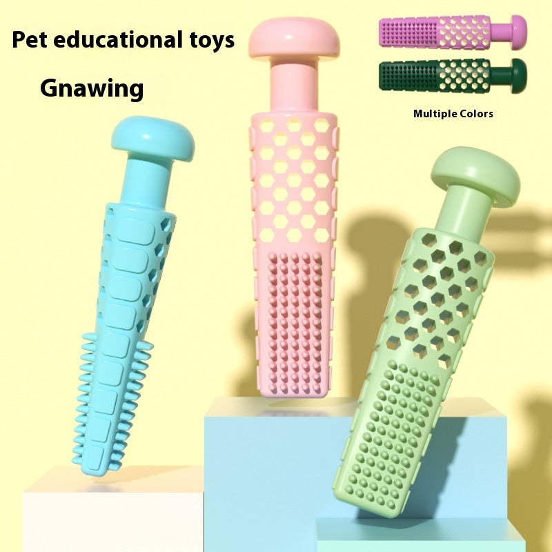 KFX-4460093 Toothpaste-type TPR Stick Pet Toy for Molar Relief in Gentle Blue, Cherry Blossom Powder, Avocado Green, and Purple