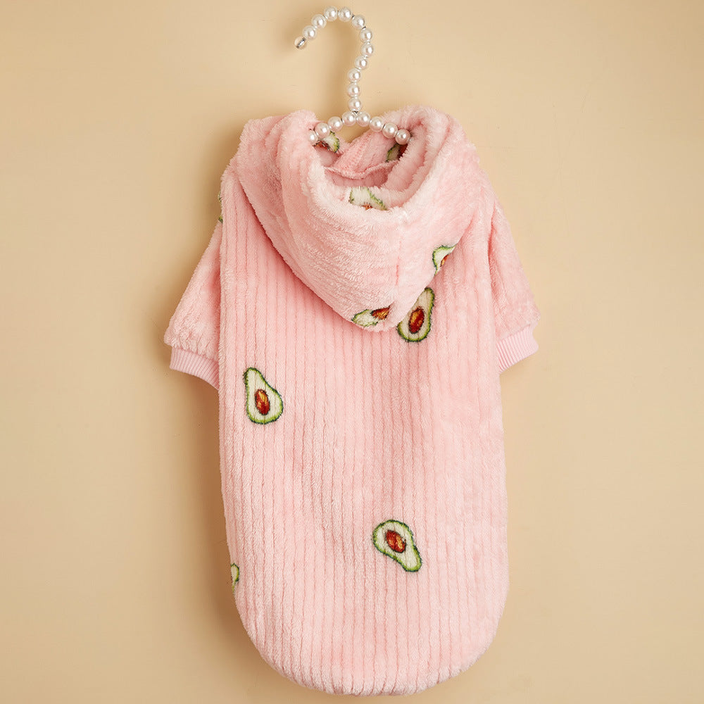 KFX-4462525 Pet Hoodie with Avocado Print for Cats and Dogs in Polyester Material