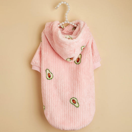 KFX-4462525 Pet Hoodie with Avocado Print for Cats and Dogs in Polyester Material