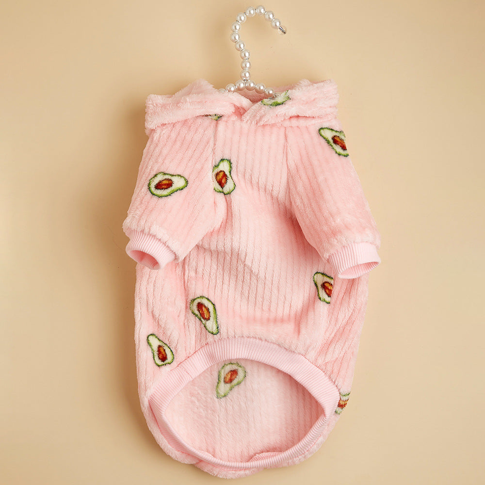 KFX-4462525 Pet Hoodie with Avocado Print for Cats and Dogs in Polyester Material