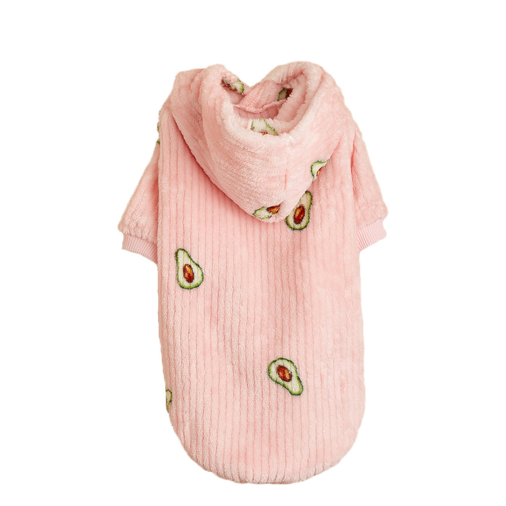 KFX-4462525 Pet Hoodie with Avocado Print for Cats and Dogs in Polyester Material