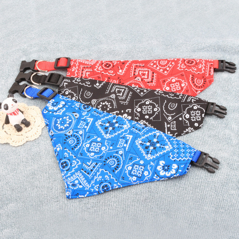 KFX-4464829 Adjustable Twill Cotton Neck Scarf for Dogs and Cats - Stylish and Comfortable Pet Bandana Collar