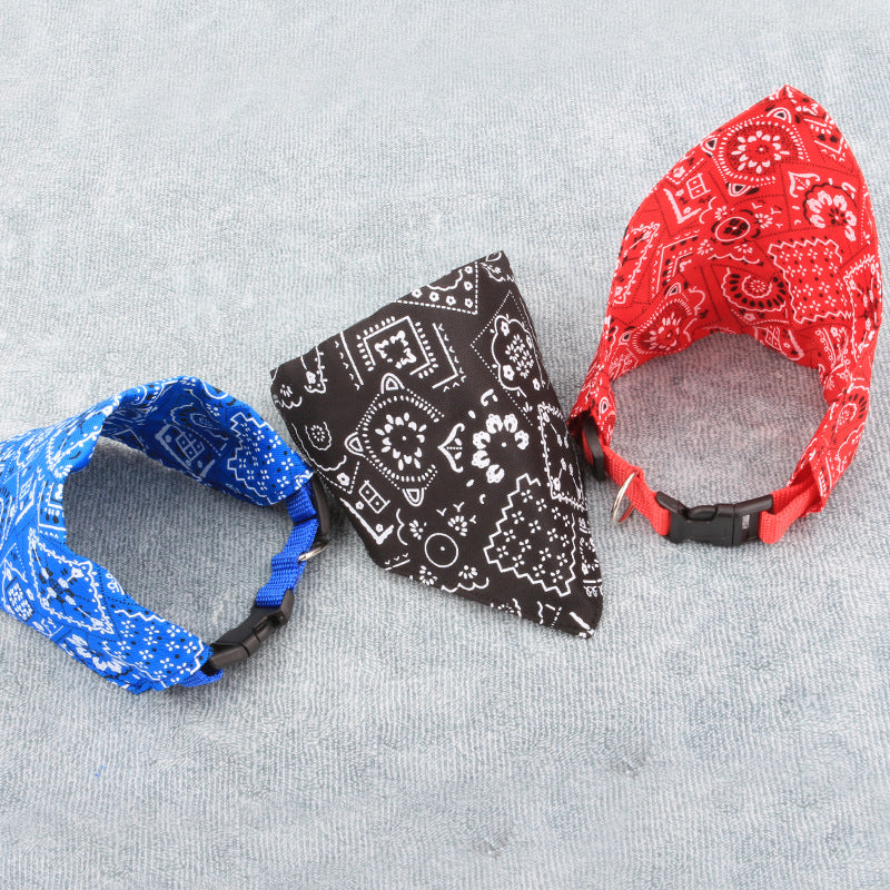 KFX-4464829 Adjustable Twill Cotton Neck Scarf for Dogs and Cats - Stylish and Comfortable Pet Bandana Collar