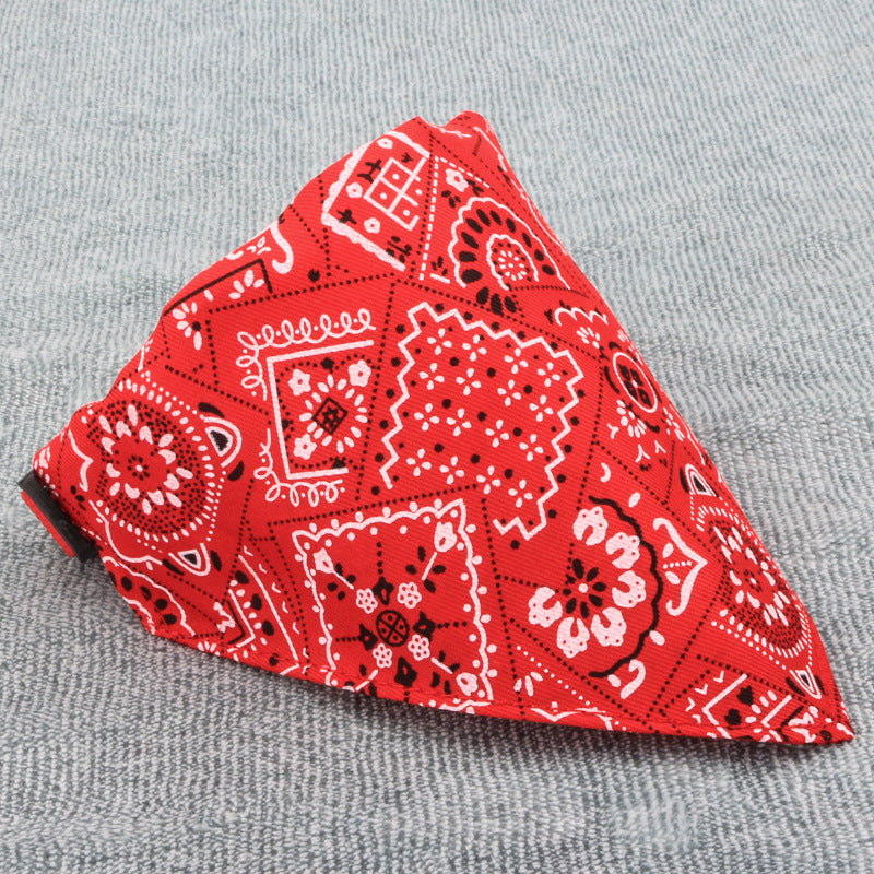 KFX-4464829 Adjustable Twill Cotton Neck Scarf for Dogs and Cats - Stylish and Comfortable Pet Bandana Collar