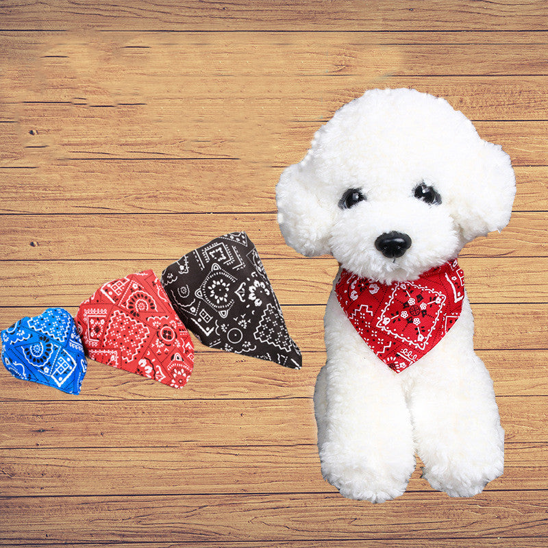 KFX-4464829 Adjustable Twill Cotton Neck Scarf for Dogs and Cats - Stylish and Comfortable Pet Bandana Collar