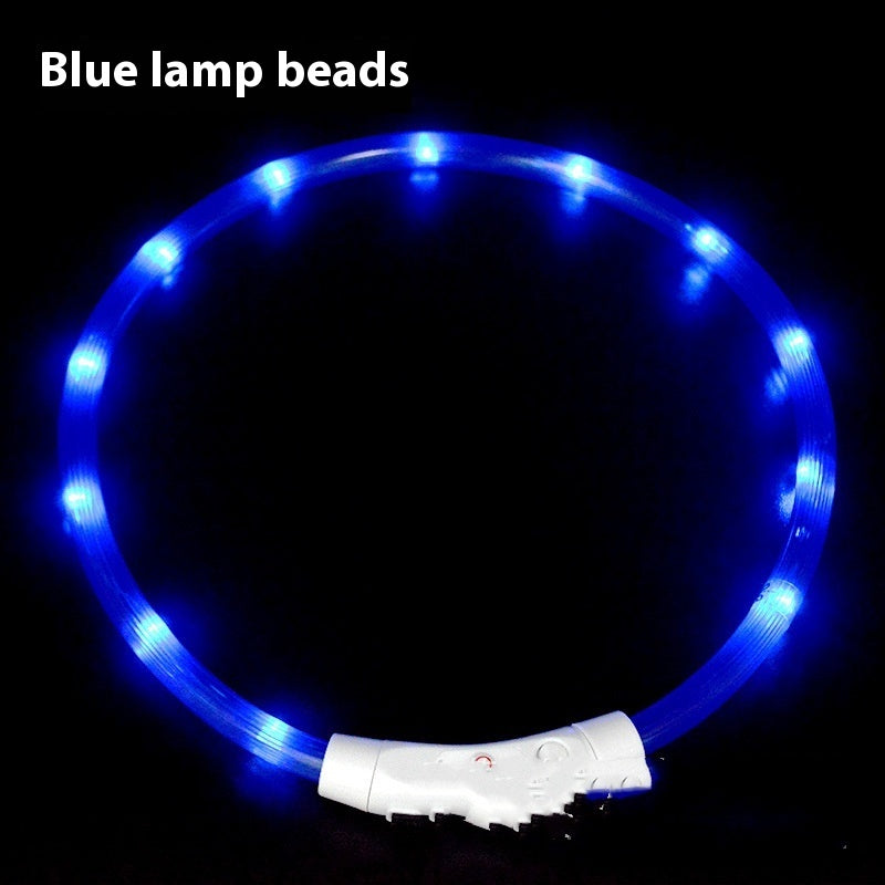 KFX-4465213 USB Rechargeable LED Glowing Pet Collar - Multiple Color Options Available