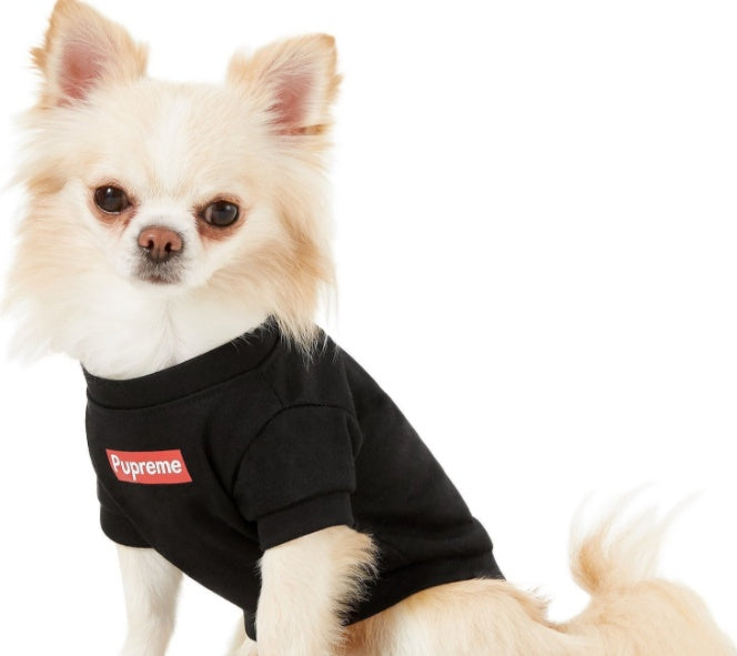 KFX-4465597 Lightweight Cotton Pet T-Shirt for All Seasons - Available in Black & White, Sizes S to XXL