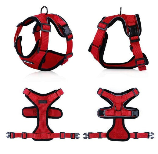 KFX-4466493 Adjustable Escape Proof Cat Vest Harness with Soft Mesh and Car Seat Belt Adapter