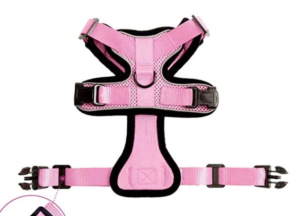 KFX-4466493 Adjustable Escape Proof Cat Vest Harness with Soft Mesh and Car Seat Belt Adapter