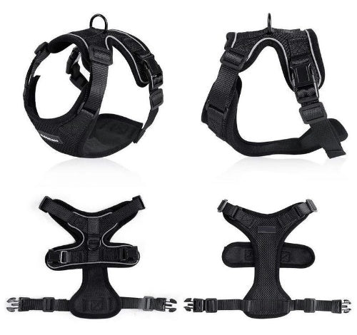 KFX-4466493 Adjustable Escape Proof Cat Vest Harness with Soft Mesh and Car Seat Belt Adapter