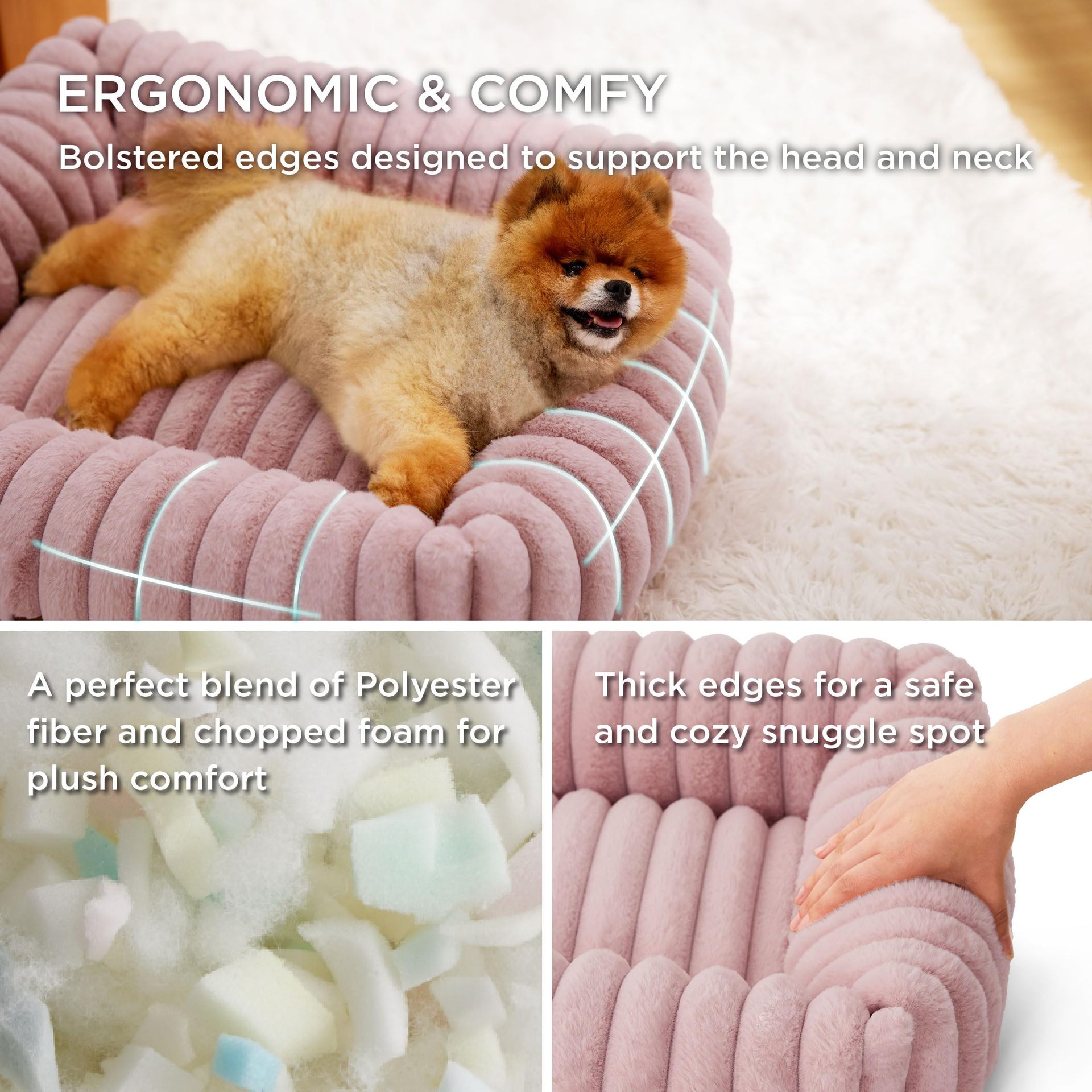 KFX-4467261 Cozy Winter Cat and Dog Bed - Soft Pet Mat with Cushioned Support in Multiple Sizes