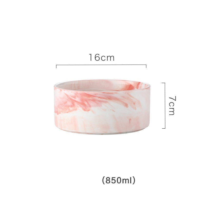 KFX-4467389 Dual Ceramic Cat Bowl Set - Pottery Pet Feeding & Drinking Bowls in Various Colors