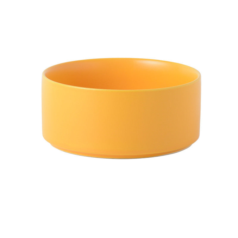 KFX-4467389 Dual Ceramic Cat Bowl Set - Pottery Pet Feeding & Drinking Bowls in Various Colors