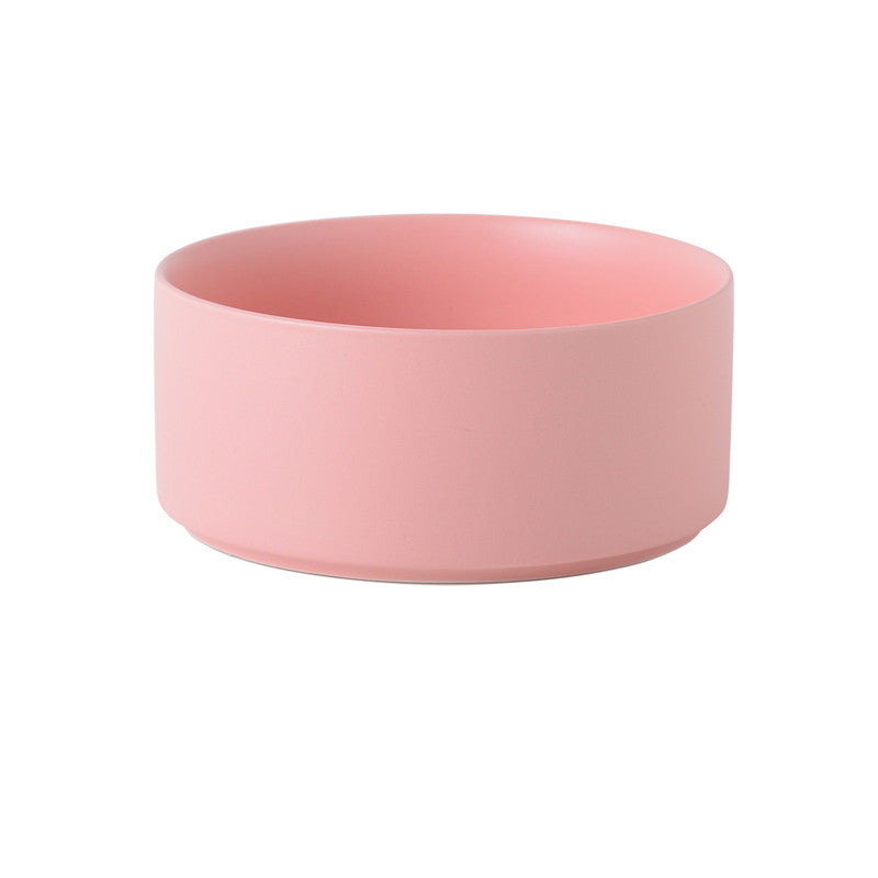 KFX-4467389 Dual Ceramic Cat Bowl Set - Pottery Pet Feeding & Drinking Bowls in Various Colors
