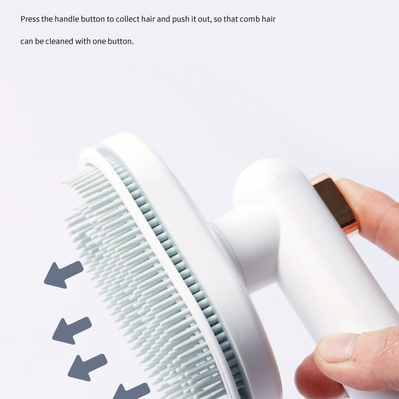 KFX-4468797 High-Density Needle Pet Grooming Comb for Dogs and Cats - Self-Cleaning Brush in Multiple Colors