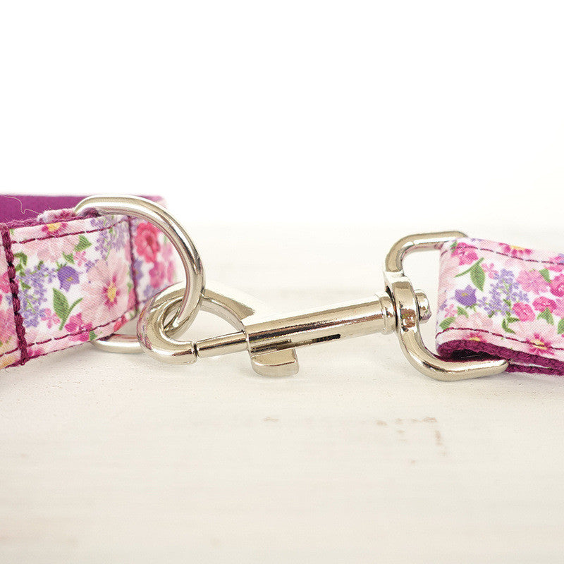 KFX-4469181 Purple Flower Fairy Bow Tie Dog Leash and Collar Set in Various Sizes