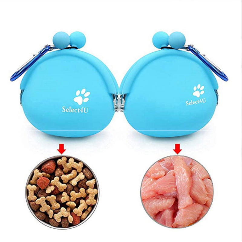 KFX-4470461 Silicone Dog Treat Pouch - Portable Training Snack Bag for Pet Walking and Outdoor Activities