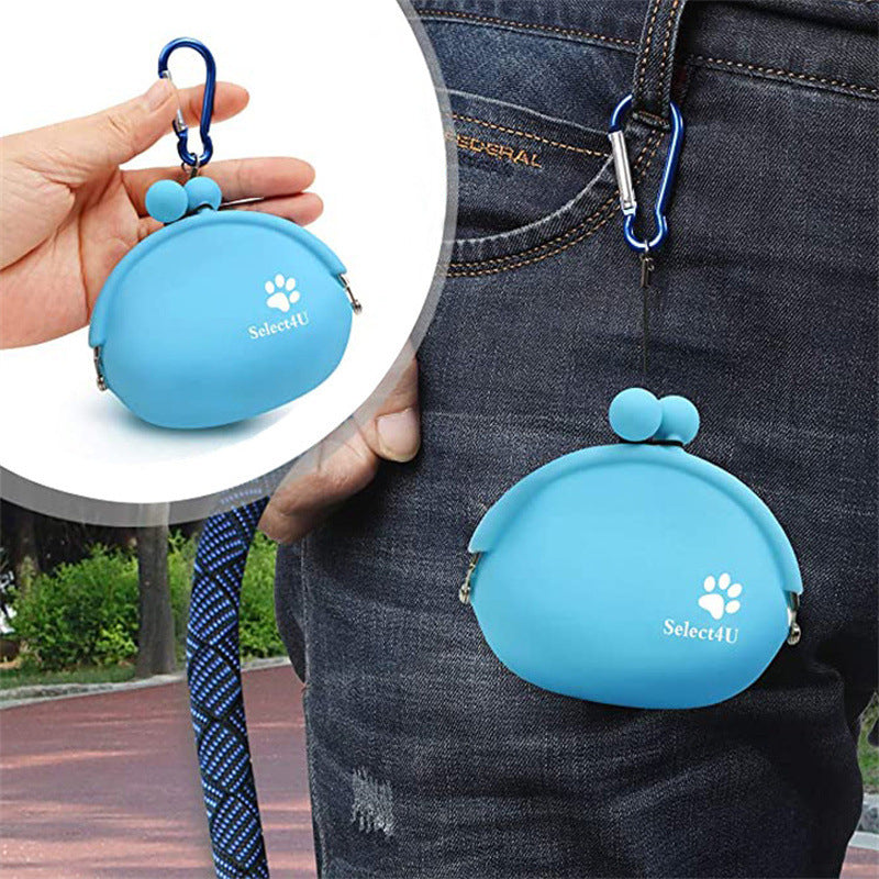 KFX-4470461 Silicone Dog Treat Pouch - Portable Training Snack Bag for Pet Walking and Outdoor Activities