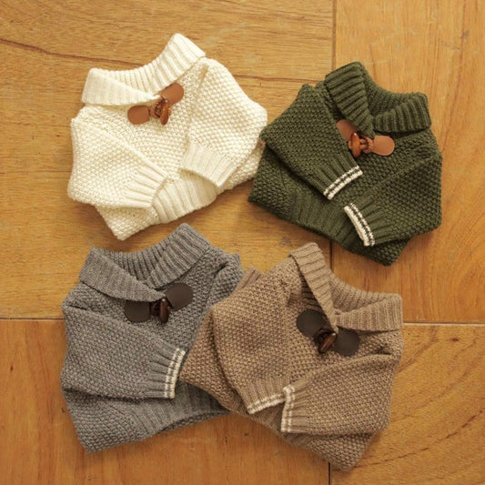 KFX-4470973 Cozy Knitted Schnauzer Sweater for Dogs - Green, White, Brown, Sizes XS-XL