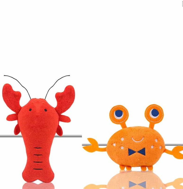 KFX-4472637 Interactive Plush Toy Training Set - Assorted Food Shapes including Mushroom, Banana, Carrot, and Crab