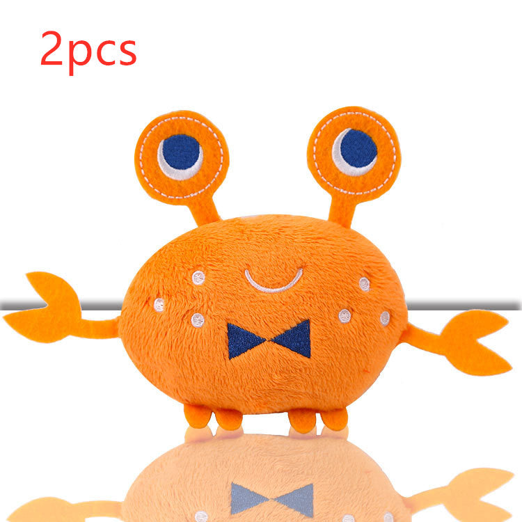 KFX-4472637 Interactive Plush Toy Training Set - Assorted Food Shapes including Mushroom, Banana, Carrot, and Crab