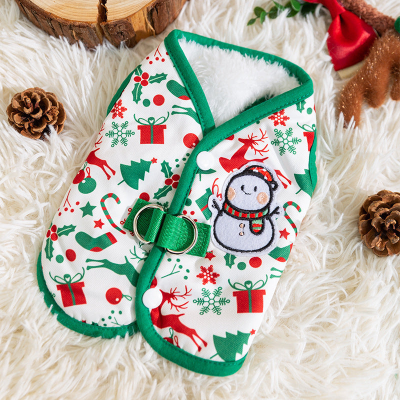 KFX-4473533 Festive Pet Sweater for Autumn and Winter with Elk and Christmas Designs in Multiple Sizes