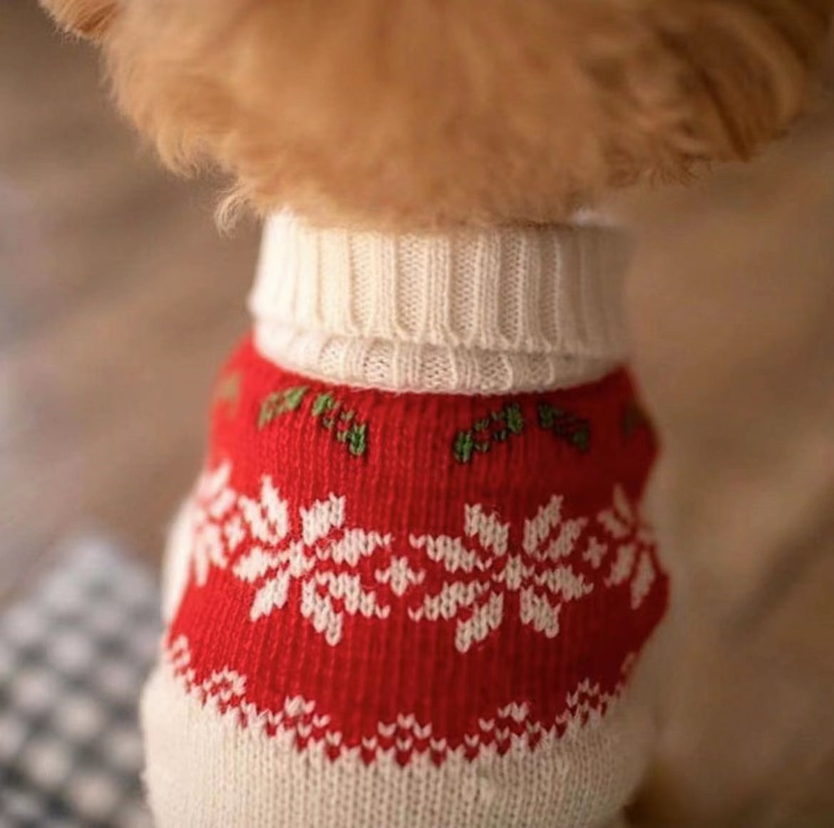 KFX-4473533 Festive Pet Sweater for Autumn and Winter with Elk and Christmas Designs in Multiple Sizes