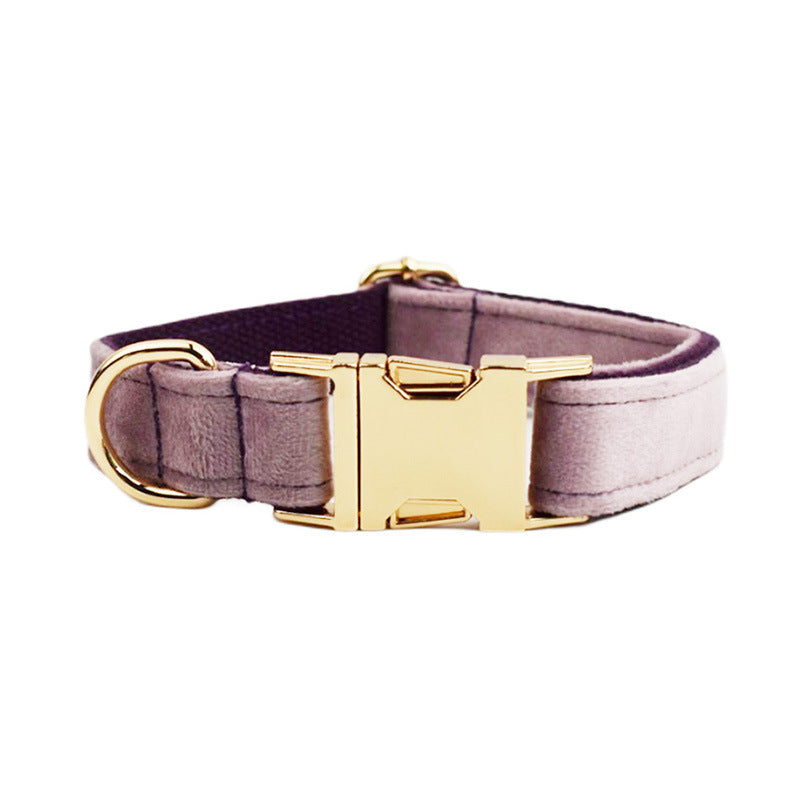 KFX-4474429 Soft Fabric Velvet Dog Collar with Accessories for XS to XL Sizes