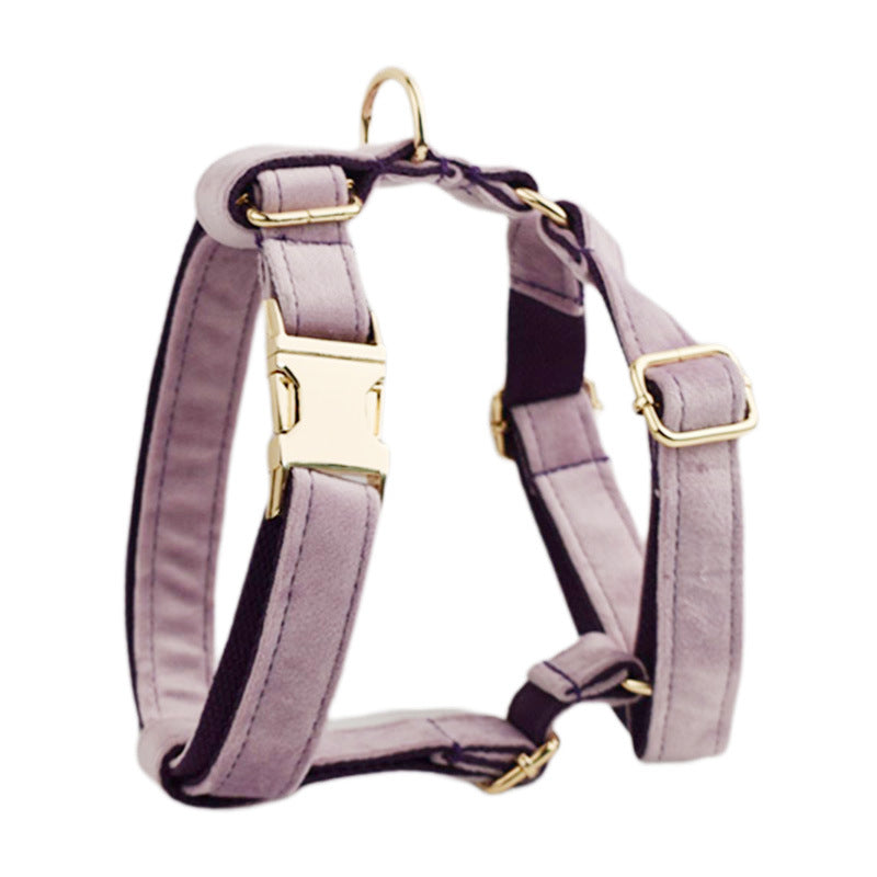 KFX-4474429 Soft Fabric Velvet Dog Collar with Accessories for XS to XL Sizes