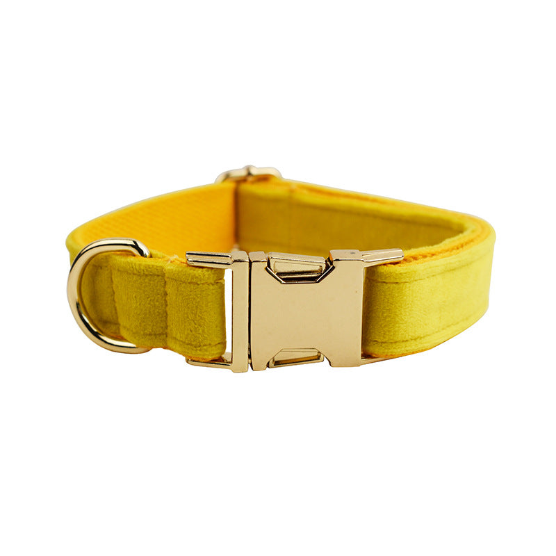 KFX-4474429 Soft Fabric Velvet Dog Collar with Accessories for XS to XL Sizes