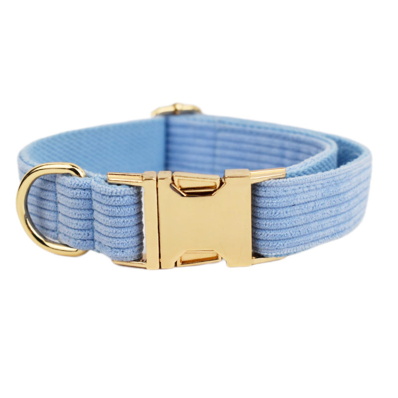 KFX-4474429 Soft Fabric Velvet Dog Collar with Accessories for XS to XL Sizes