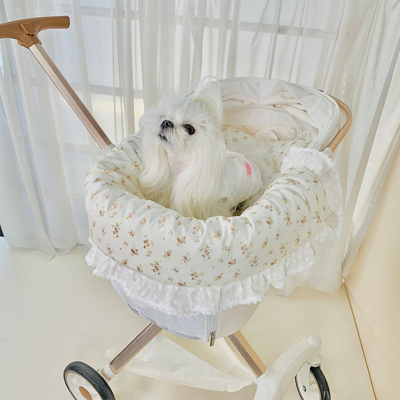 KFX-4475197 Washable Pet Stroller Cushion Set with Removable Pad and Pillow for Cats and Dogs in Various Designs