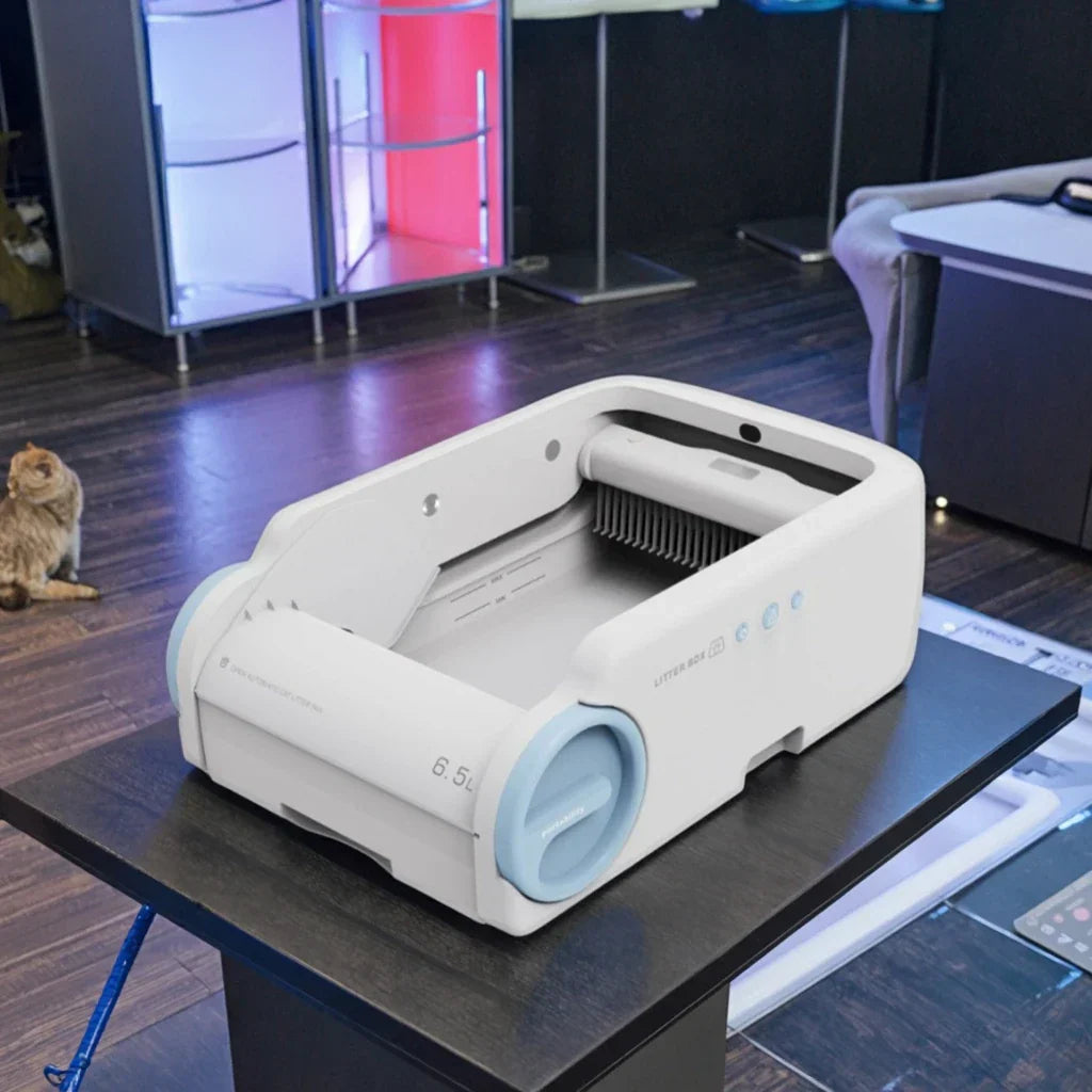 KFX-447635 Self-Cleaning Cat Litter Box with Anti-Slip Base and Odor Control Features, Large Capacity