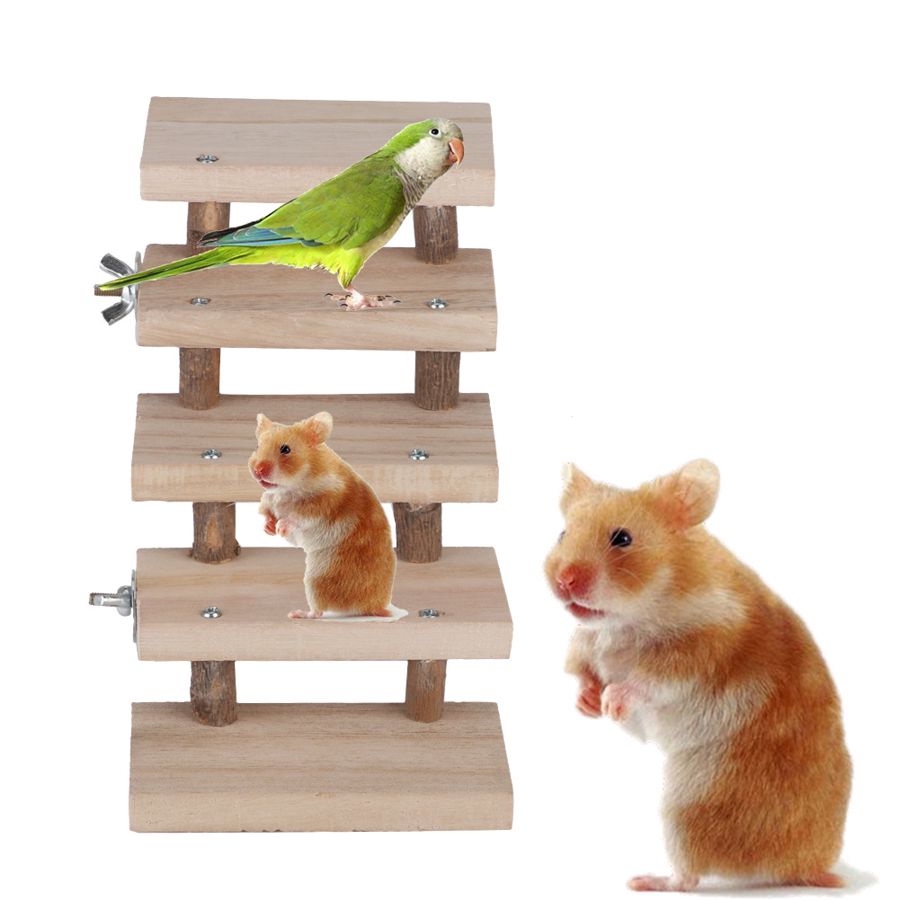 KFX-4477117 Wooden Log Stairs Pet Toy for Engaging Play and Exercise
