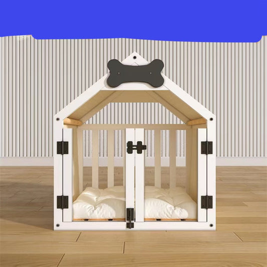 KFX-4477373 Solid Wood Indoor Doghouse with Removable Washable Cover, Breathable and Comfortable Design