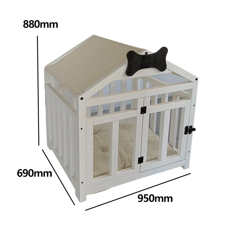 KFX-4477373 Solid Wood Indoor Doghouse with Removable Washable Cover, Breathable and Comfortable Design