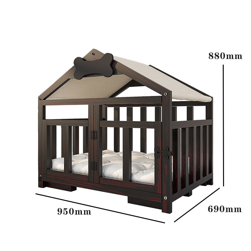 KFX-4477373 Solid Wood Indoor Doghouse with Removable Washable Cover, Breathable and Comfortable Design