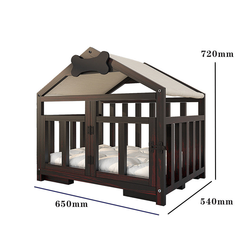 KFX-4477373 Solid Wood Indoor Doghouse with Removable Washable Cover, Breathable and Comfortable Design