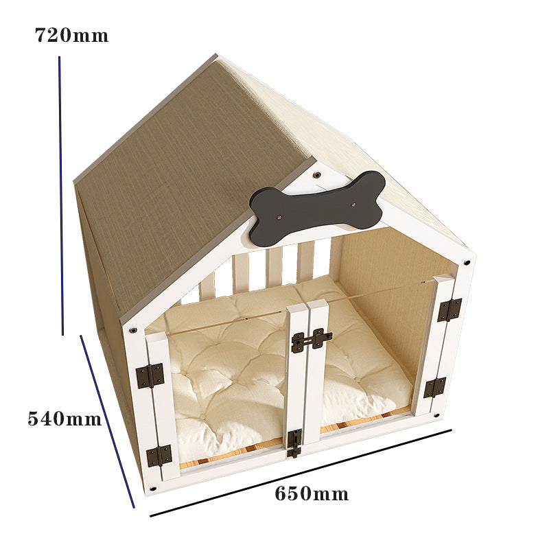 KFX-4477373 Solid Wood Indoor Doghouse with Removable Washable Cover, Breathable and Comfortable Design