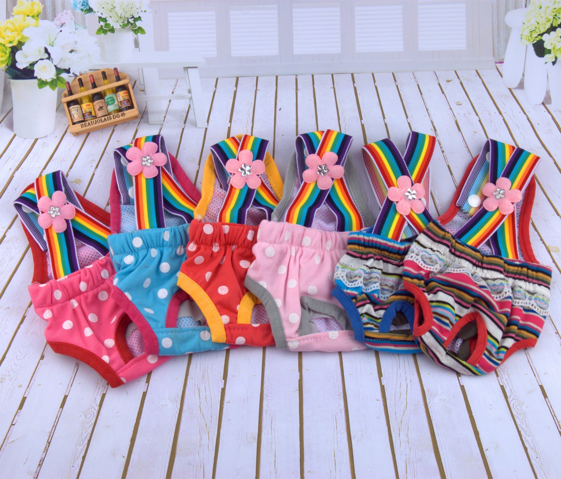 KFX-4478013 Cotton Dog Harness Sanitary Pants for Pets - Casual Wear, XXS to XL Sizes