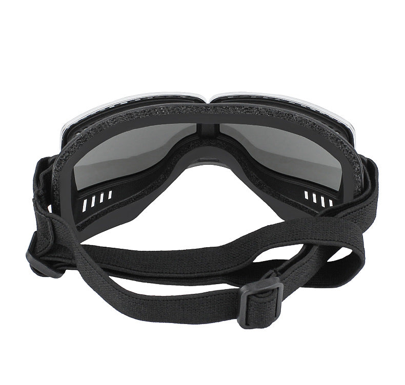 KFX-4479549 Windproof Sunscreen Goggles for Dogs - Black with Silver Lens, Stylish British Design