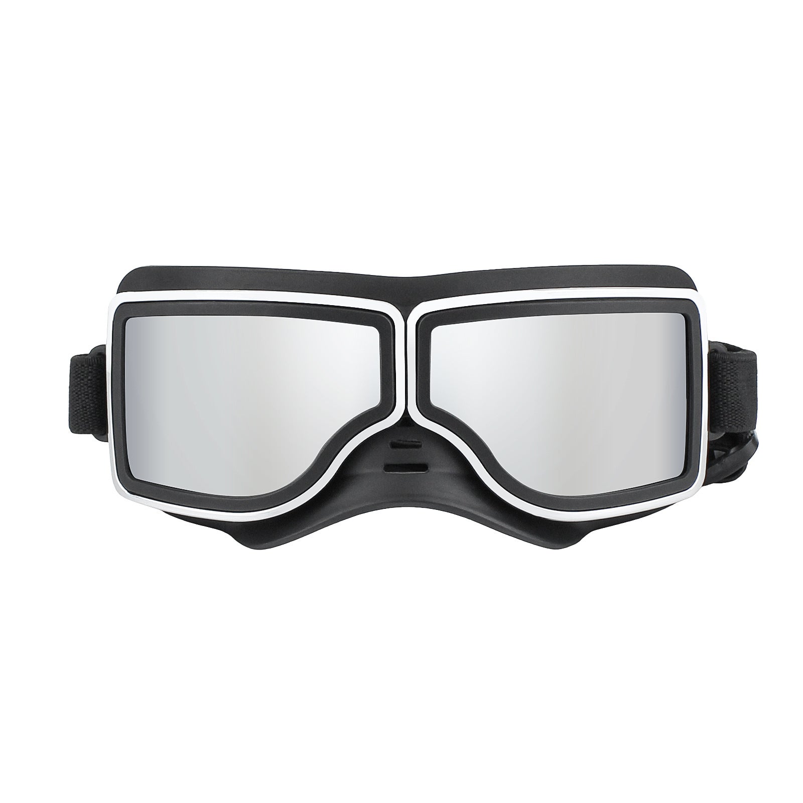 KFX-4479549 Windproof Sunscreen Goggles for Dogs - Black with Silver Lens, Stylish British Design