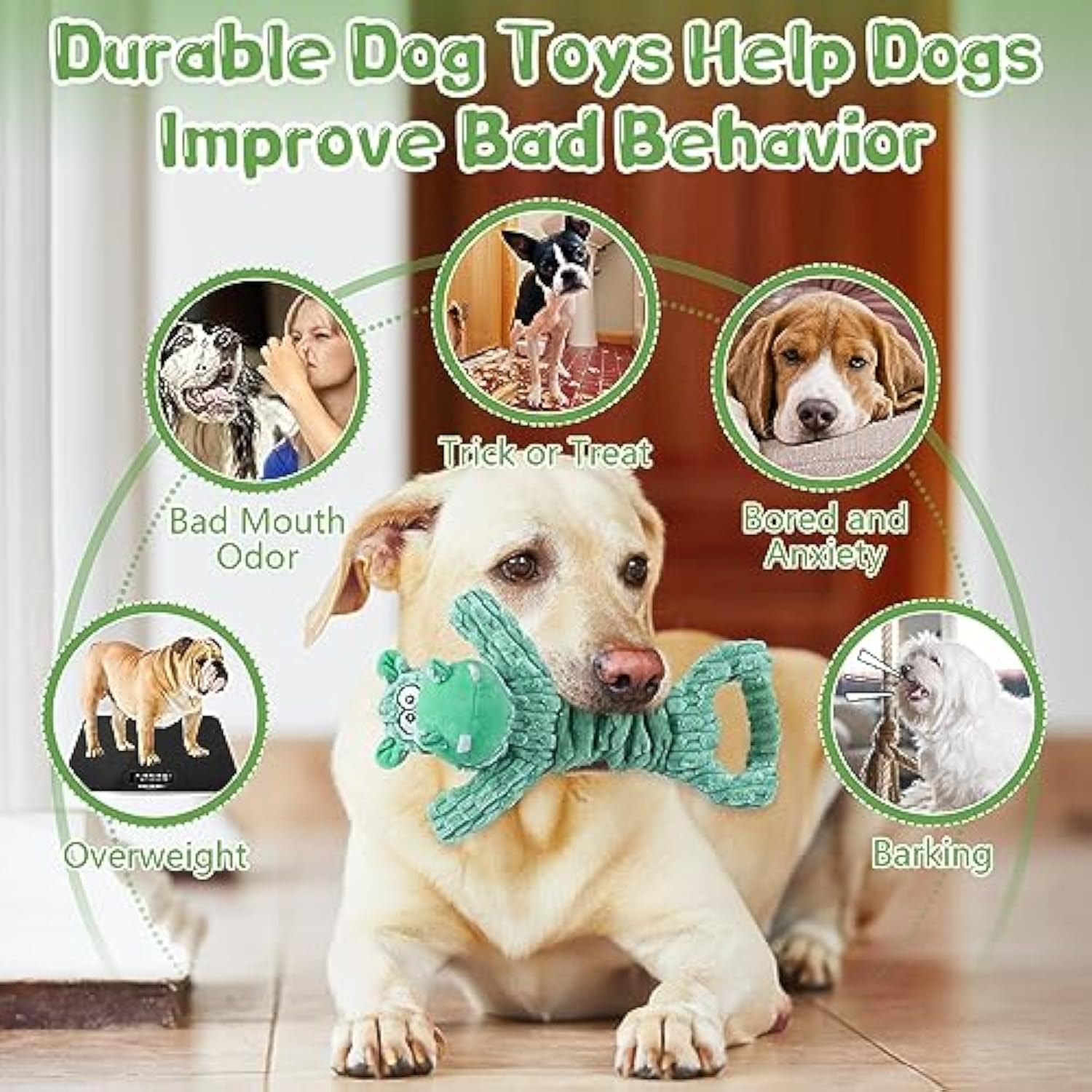 KFX-4480189 Large Plush Dog Toy with Squeaker and Crinkle Paper for Interactive Play, Ideal for Small to Large Dogs