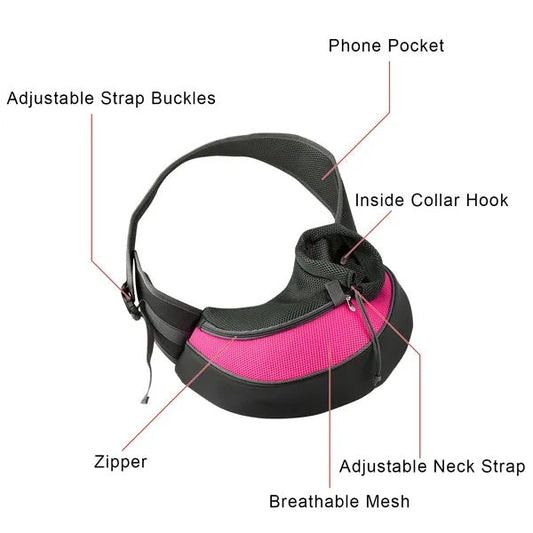 KFX-4480957 Adjustable Padded Hand-Free Sling Pet Carrier for Small Dogs and Cats