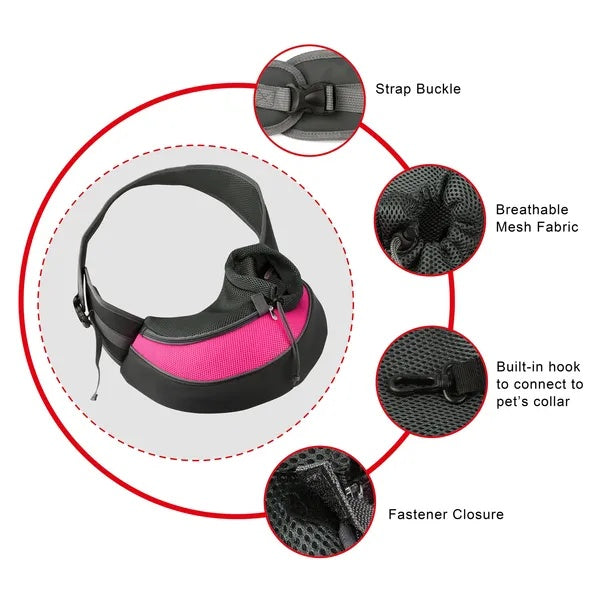 KFX-4480957 Adjustable Padded Hand-Free Sling Pet Carrier for Small Dogs and Cats