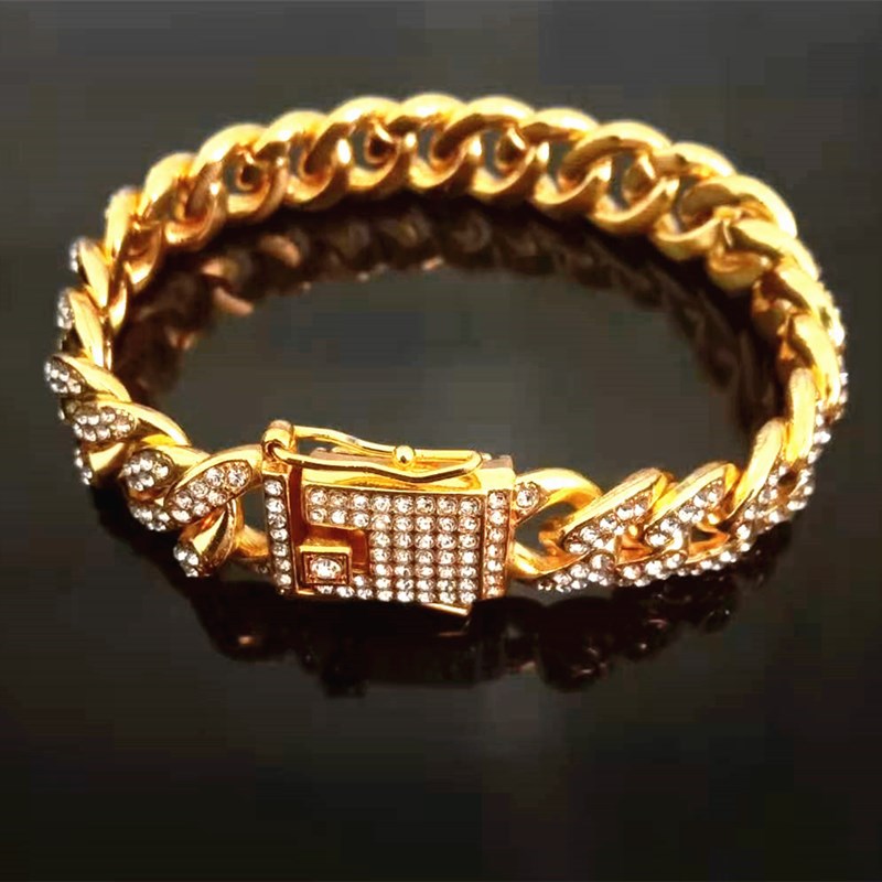 KFX-4481341 Cuban Link Bracelet in Gold and Silver - Alloy, 20cm to 60cm Sizes