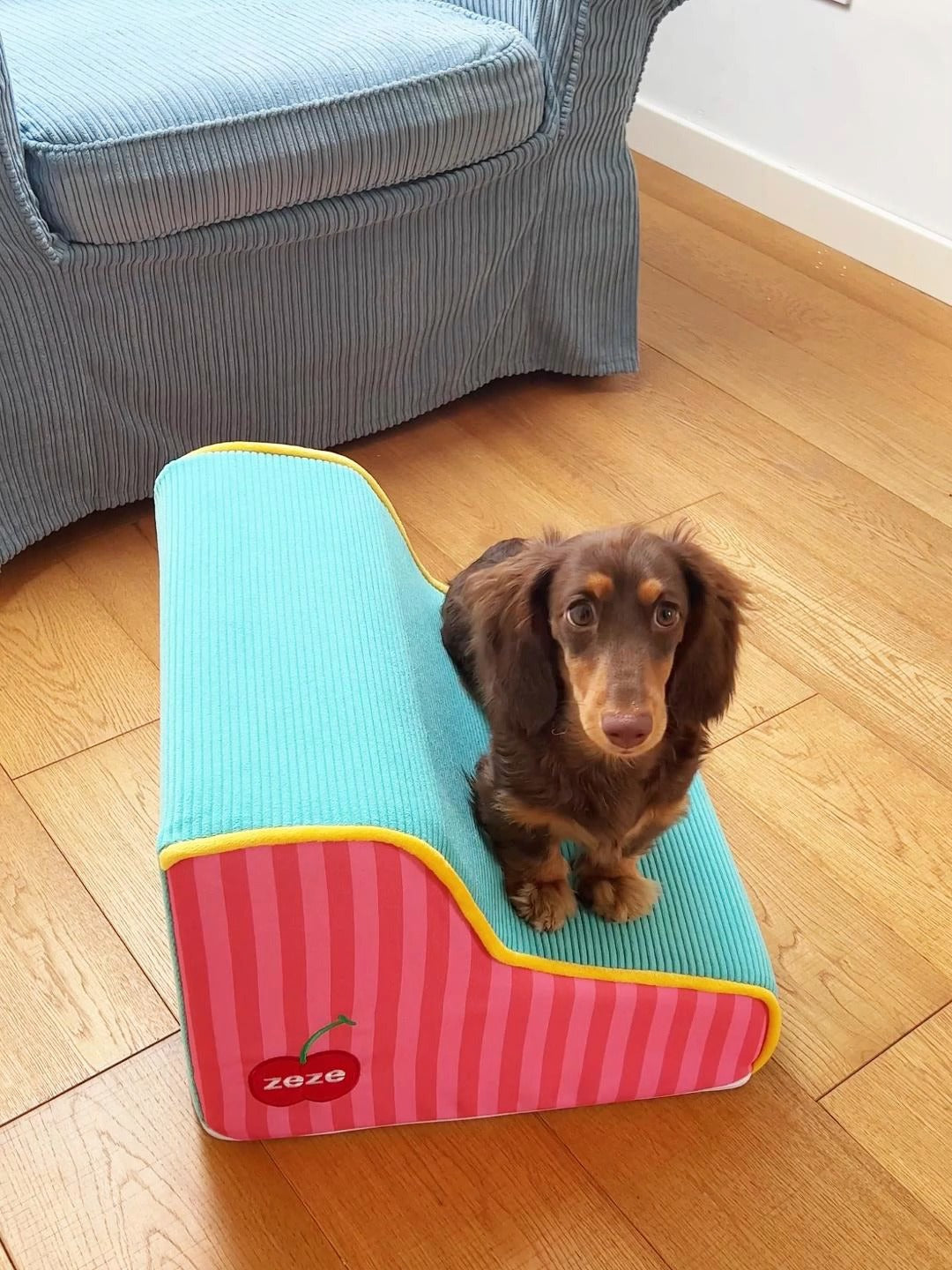KFX-4481981 Small Removable and Washable Sponge Pet Stairs for Dogs - Stripes Design
