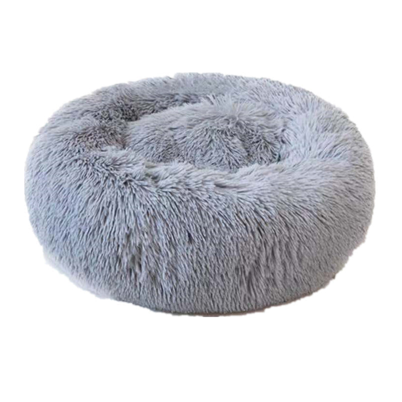 KFX-4482749 Washable Round Plush Dog Bed - Multiple Sizes for Pets Up to 50kg