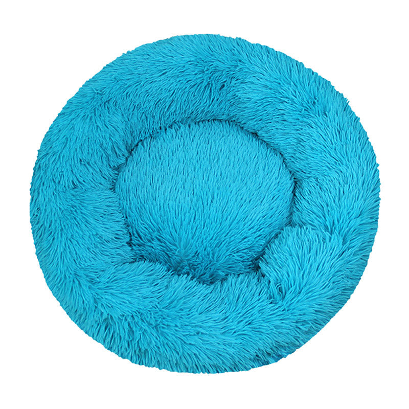 KFX-4482749 Washable Round Plush Dog Bed - Multiple Sizes for Pets Up to 50kg
