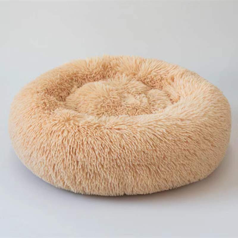 KFX-4482749 Washable Round Plush Dog Bed - Multiple Sizes for Pets Up to 50kg
